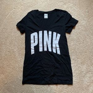 PINK black v-neck t-shirt